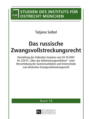 cover image of Das russische Zwangsvollstreckungsrecht